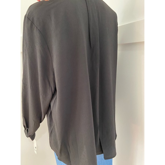 Zac and Rachel Black Long-Sleeved Wrap Top, Size XL wom257 - Picture 9 of 14